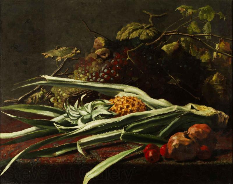 Frans Mortelmans Stillleben mit Ananas Norge oil painting art